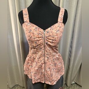 Floral Corset Top in Peach Size S